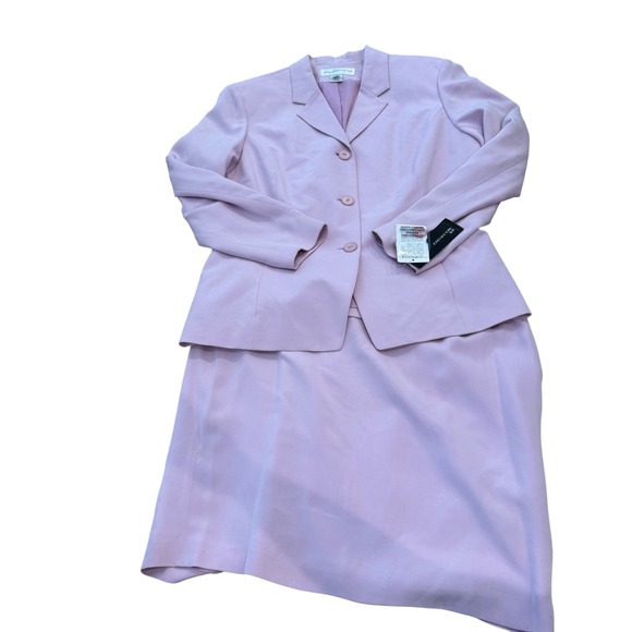 Jones New York Suit Lilac 2 Piece Skirt Suit Silk Blend Womens Size 14 NWT - Picture 1 of 9